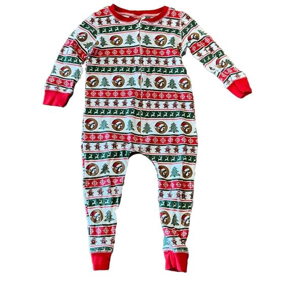 BUC-EES One Piece Long Johns Baby 6-9 Mos Pajamas Holiday Christmas Bucee Beaver - Picture 1 of 7